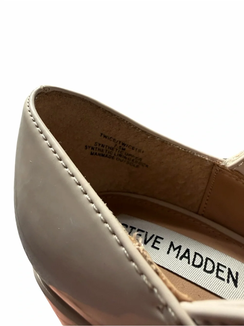 Steve Madden Nude Patent Double Strap Mary Jane Platform Heels Pumps Size 8 Y2K